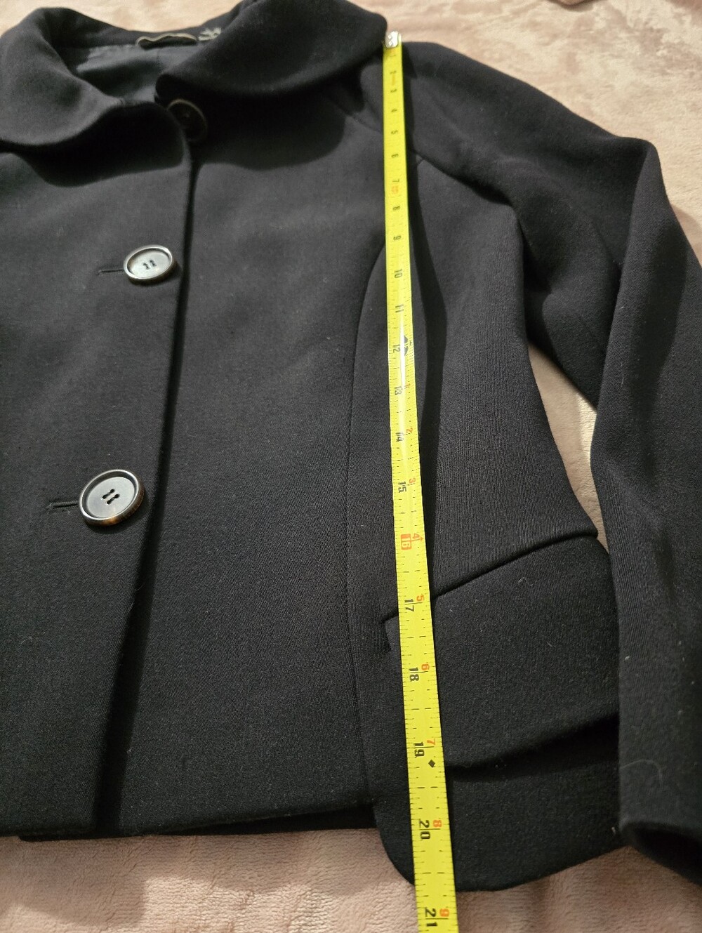 Barneys New York black single-breasted blazer Round Peterpan Collar Size 8 - Picture 5 of 7